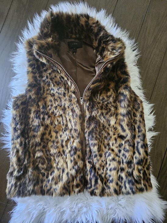 J. Crew Jackets & Blazers - Faux Leopard Print Zip-Front Womens Coat - Brown
